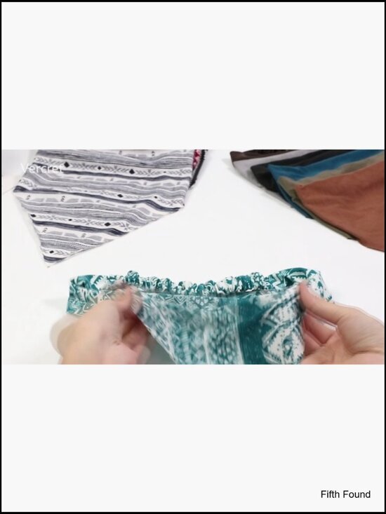 6 Pack Elastic Hair Scarf Headbands, Non-Slip Boho Triangle Kerchief with Clips main image 6